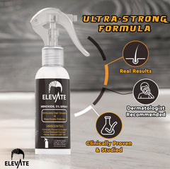 Elevate minoxidil 5 percent application closeup highlights precise scalp dosing.