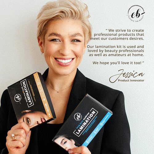Elevate the Beauty before-after montage demonstrates lifted brows and longer lashes.