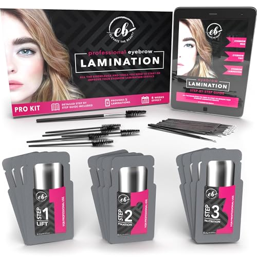 Elevate the Beauty brow lamination kit packaging shows premium at-home solution.