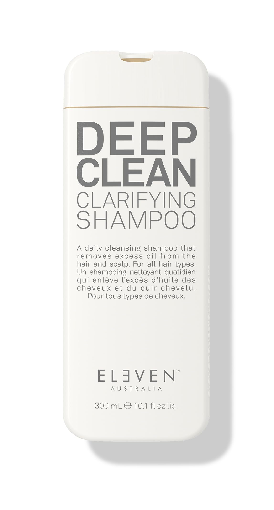 ELEVEN AUSTRALIA Deep Clean Shampoo bottle front demonstrates sulfate-free purification for all hair types.