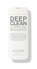 ELEVEN AUSTRALIA Deep Clean Shampoo bottle front demonstrates sulfate-free purification for all hair types.