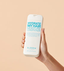 ELEVEN AUSTRALIA Hydrate My Hair conditioner with cucumber extract highlighting refreshing hydration.