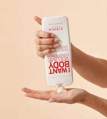 ELEVEN AUSTRALIA I Want Body Volume hair strands image demonstrates added body and bounce.