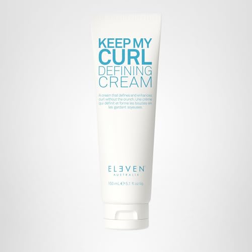ELEVEN AUSTRALIA Keep My Curl Defining Cream packaging closeup shows cruelty-free vegan formula.