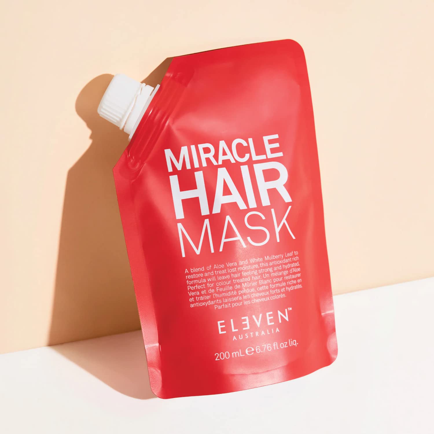 ELEVEN AUSTRALIA Miracle Hair Mask on hair after treatment yielding soft, manageable strands