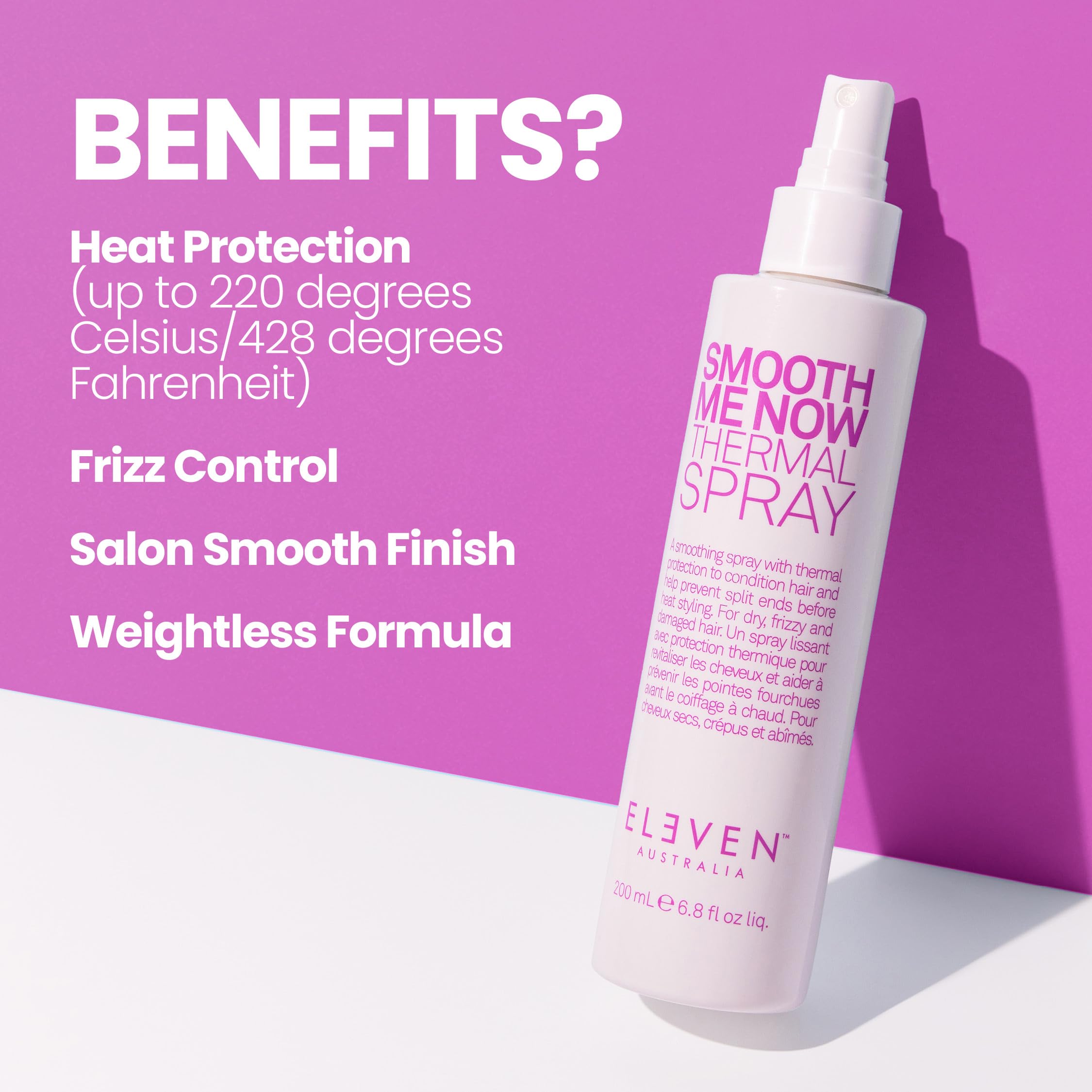 Thermal spray in use preparing hair before heat styling