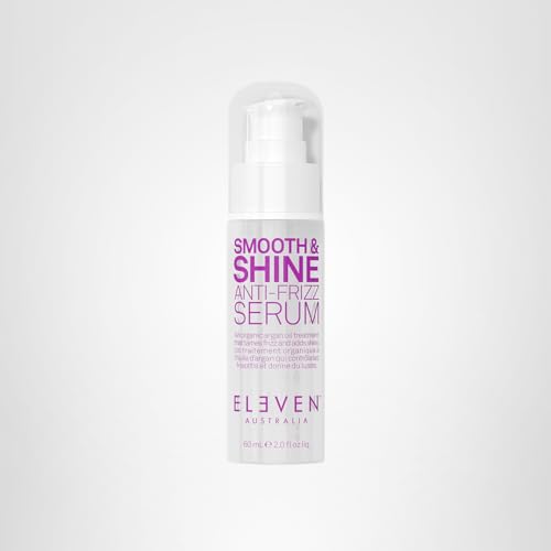 ELEVEN AUSTRALIA Smooth & Shine Serum packaging box shows premium frizz control.