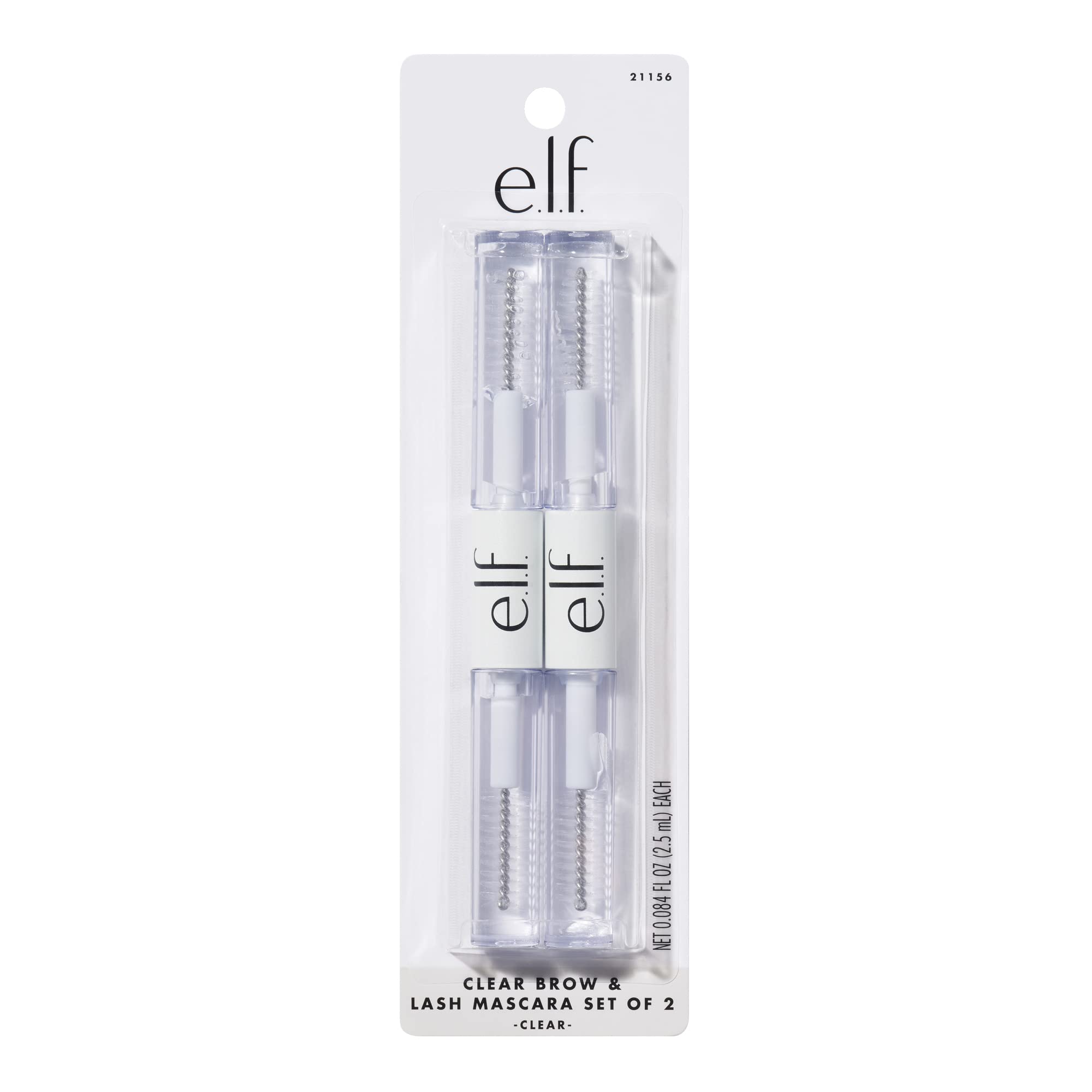 e.l.f. clear lash & brow gel front packaging shows dual-ended design and value pack