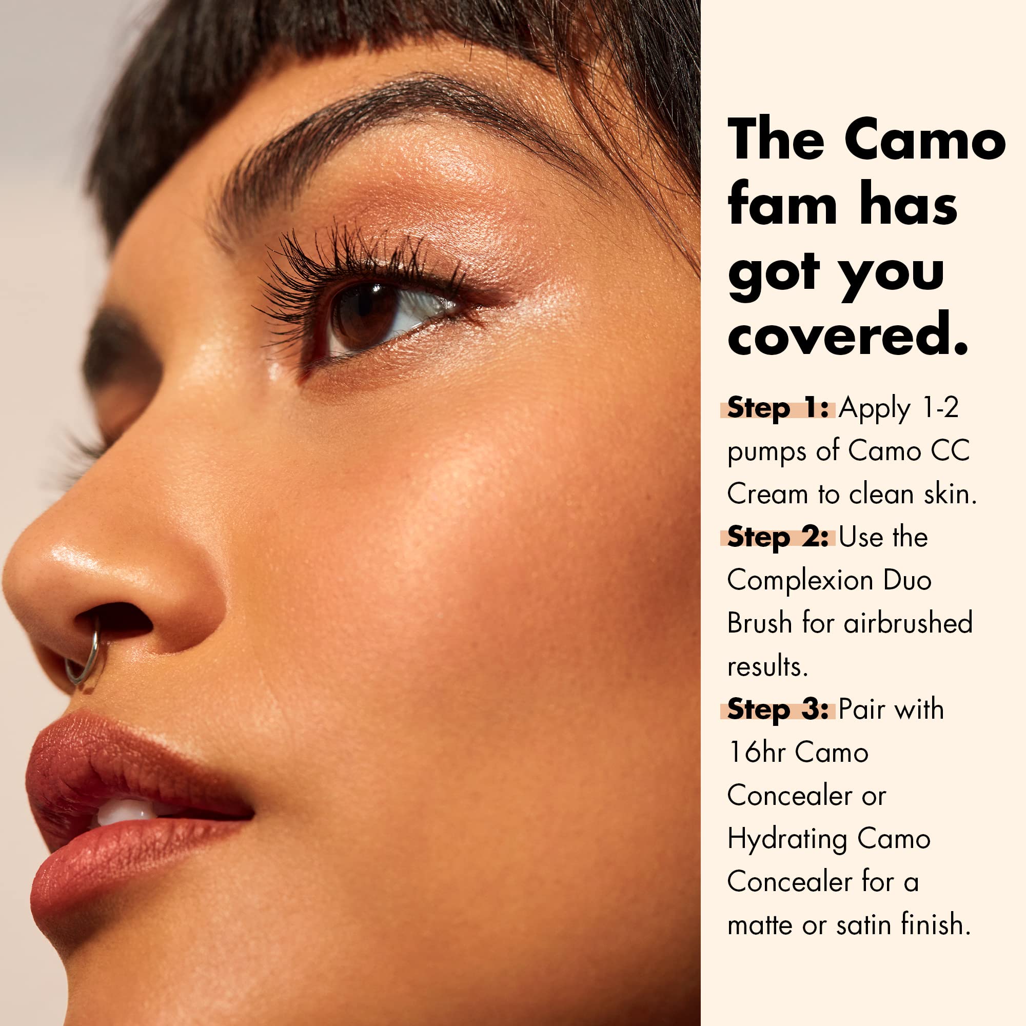 e.l.f. Complexion Duo Brush usage shows easy blending for an airbrushed finish.