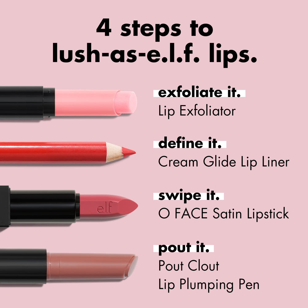e.l.f. liner paired with lipstick shows enhanced color and layering benefit