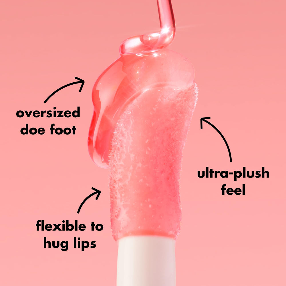e.l.f. Glow Reviver Lip Oil worn alone for hydrated, glossy lips.
