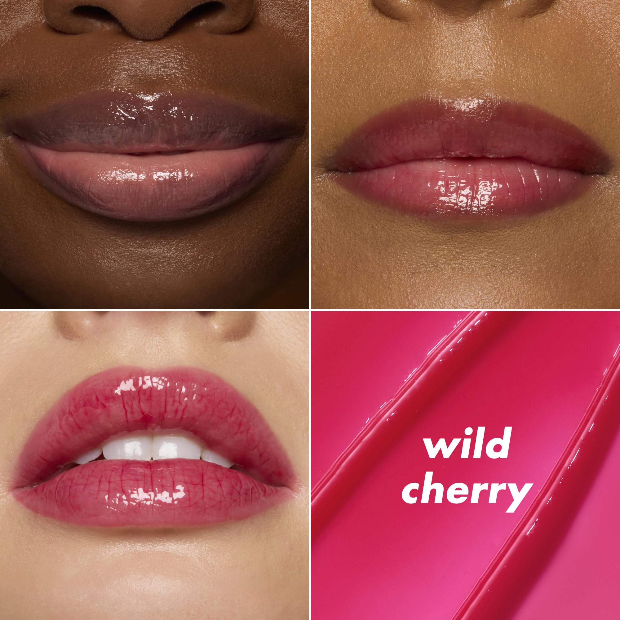 e.l.f. Glow Reviver Melting Lip Balm Blackberry Sorbet swatch for glossy red tint