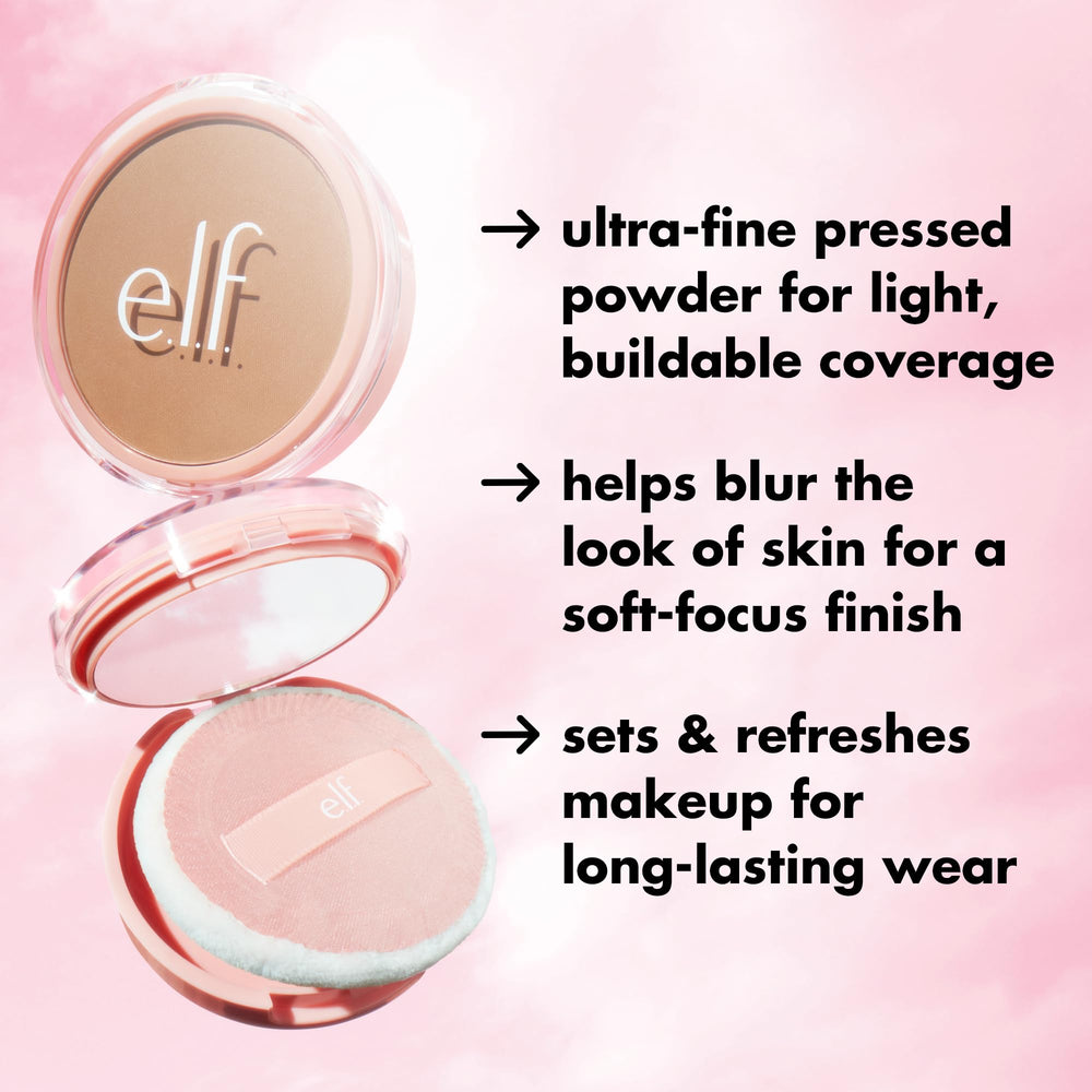e.l.f. Halo Glow Powder Filter close-up texture appears airy and lightweight