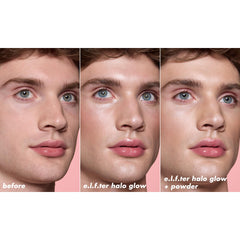 Uso versátil: solo o para fijar maquillaje con Halo Glow.