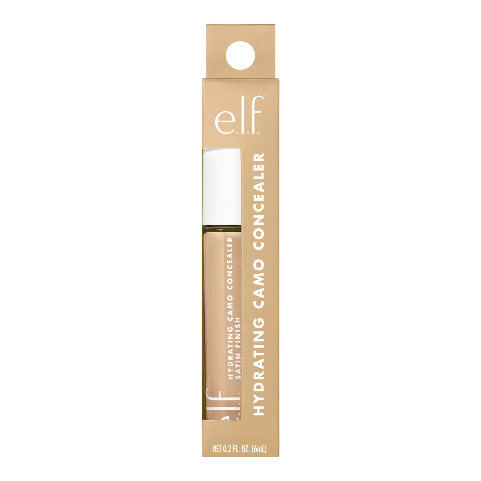 e.l.f. Hydrating Camo Concealer packaging highlights vegan and cruelty-free credentials.