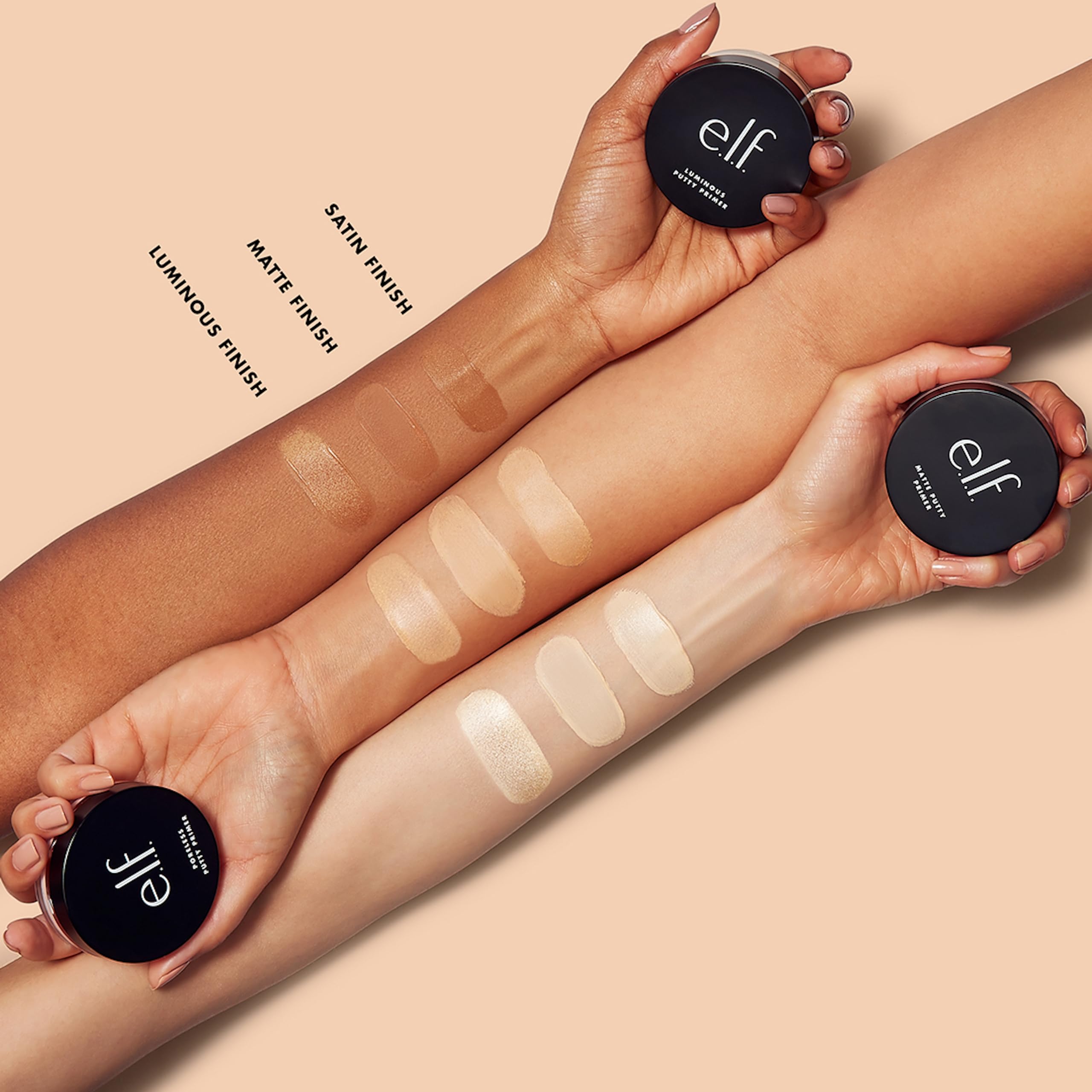e.l.f. Matte Putty Primer applied to skin for a matte, poreless look