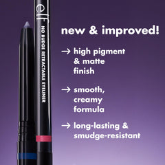 e.l.f. No Budge retractable eyeliner waterline application for precise, bold lines.