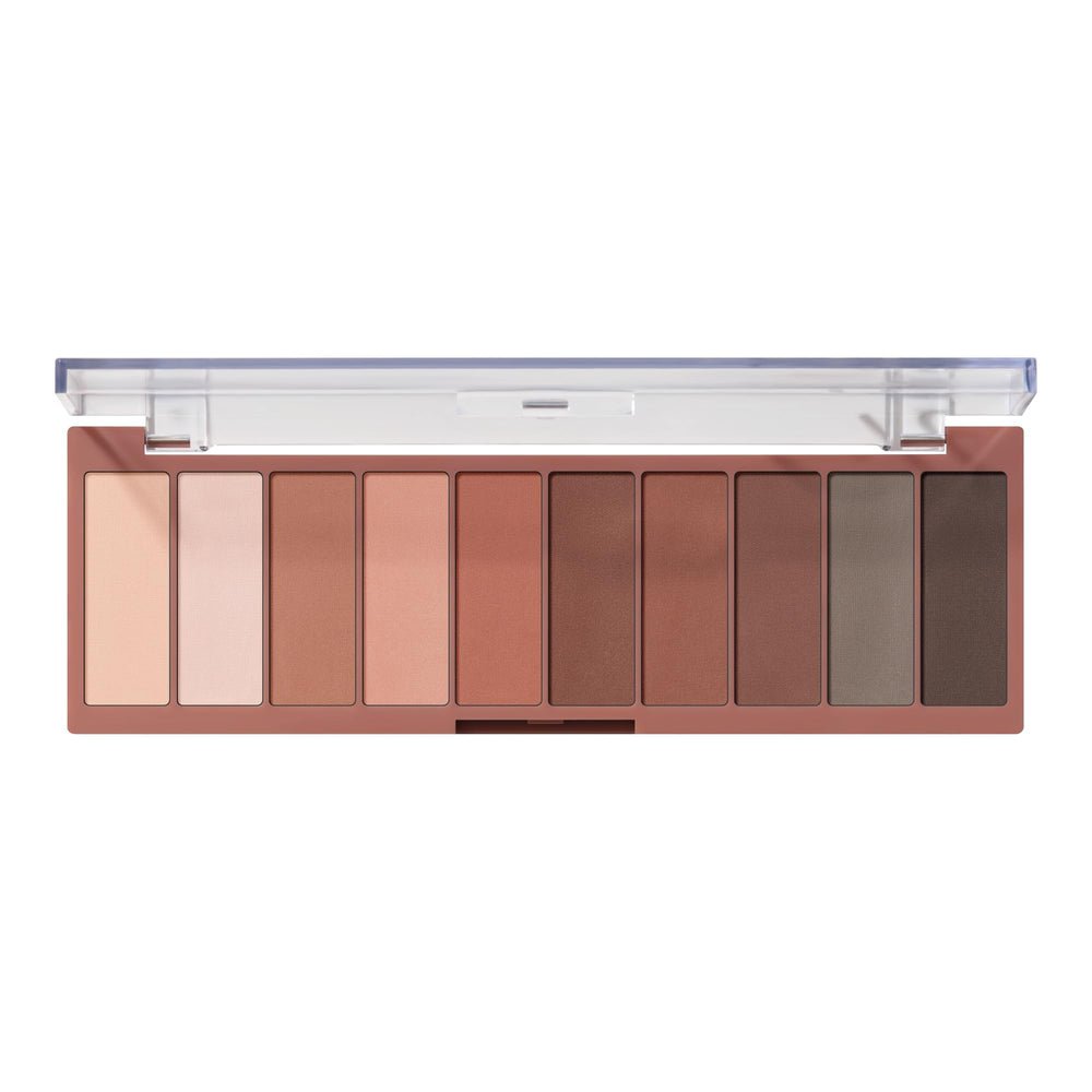 e.l.f. Perfect 10 Eyeshadow Palette closed showing vegan nude matte shades for versatile daily looks