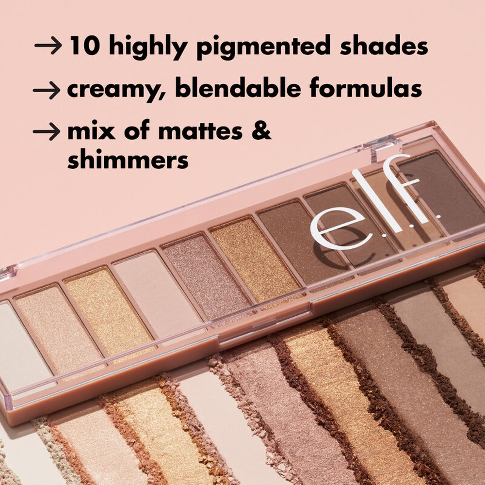 e.l.f. Perfect 10 shadows blend easily into crease for defined, multidimensional contour.