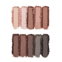 e.l.f. Perfect 10 Eyeshadow Palette open with ten matte shades for versatile eye looks