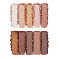 e.l.f. Perfect 10 palette swatches highlight rich pigment and blendable texture for easy shading.