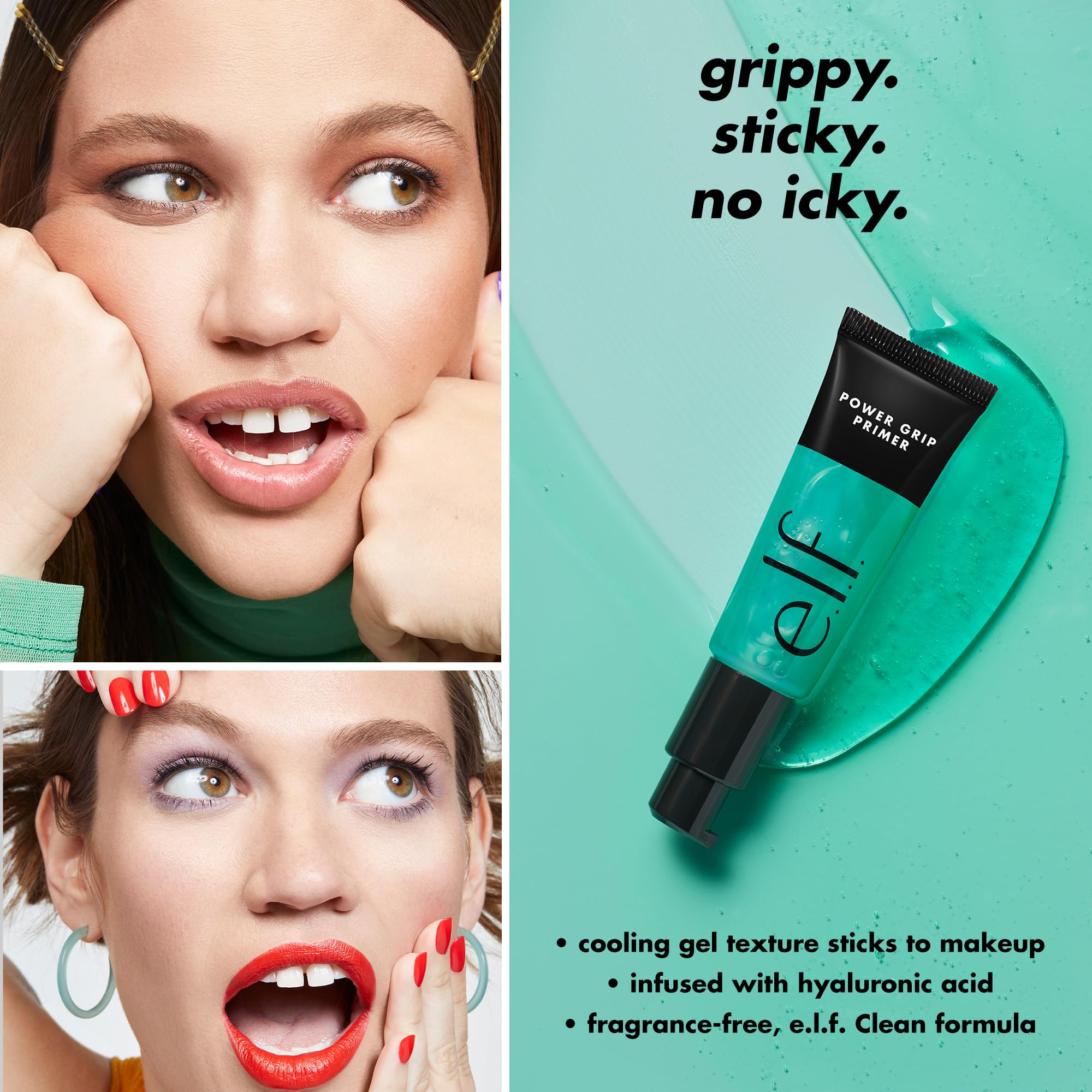 e.l.f. Power Grip Primer applied with fingertips for even application