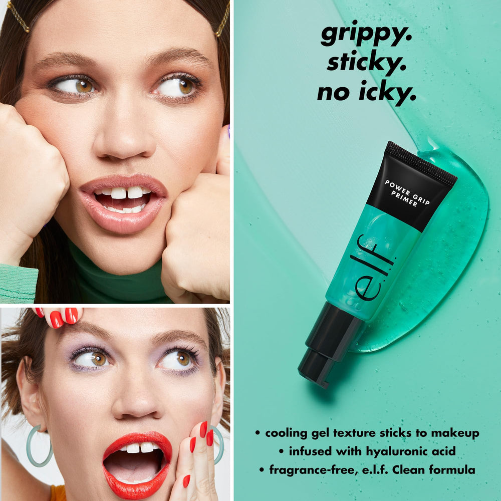 e.l.f. Power Grip Primer applied with fingertips for even application