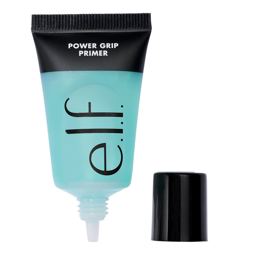 e.l.f. Power Grip Primer Mini packaging shows a vegan, cruelty-free base for makeup.