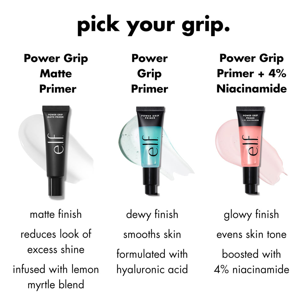 e.l.f. Power Grip Primer close-up of clear gel texture on skin