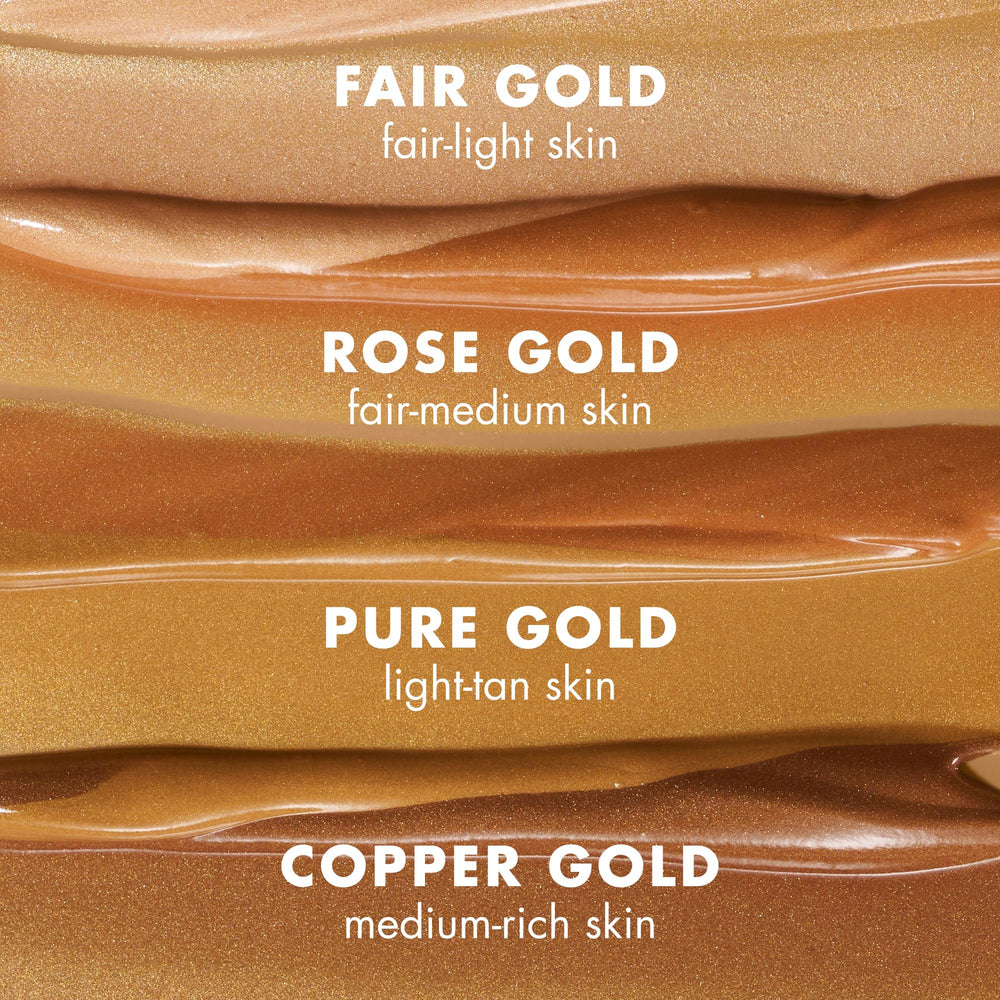 Arm swatch of e.l.f. SKIN Bronzing Drops in a warm bronze shade
