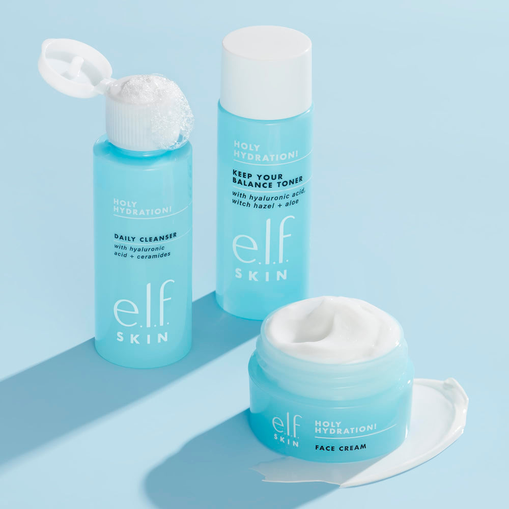 e.l.f. Holy Hydration ingredients highlight hyaluronic acid and niacinamide