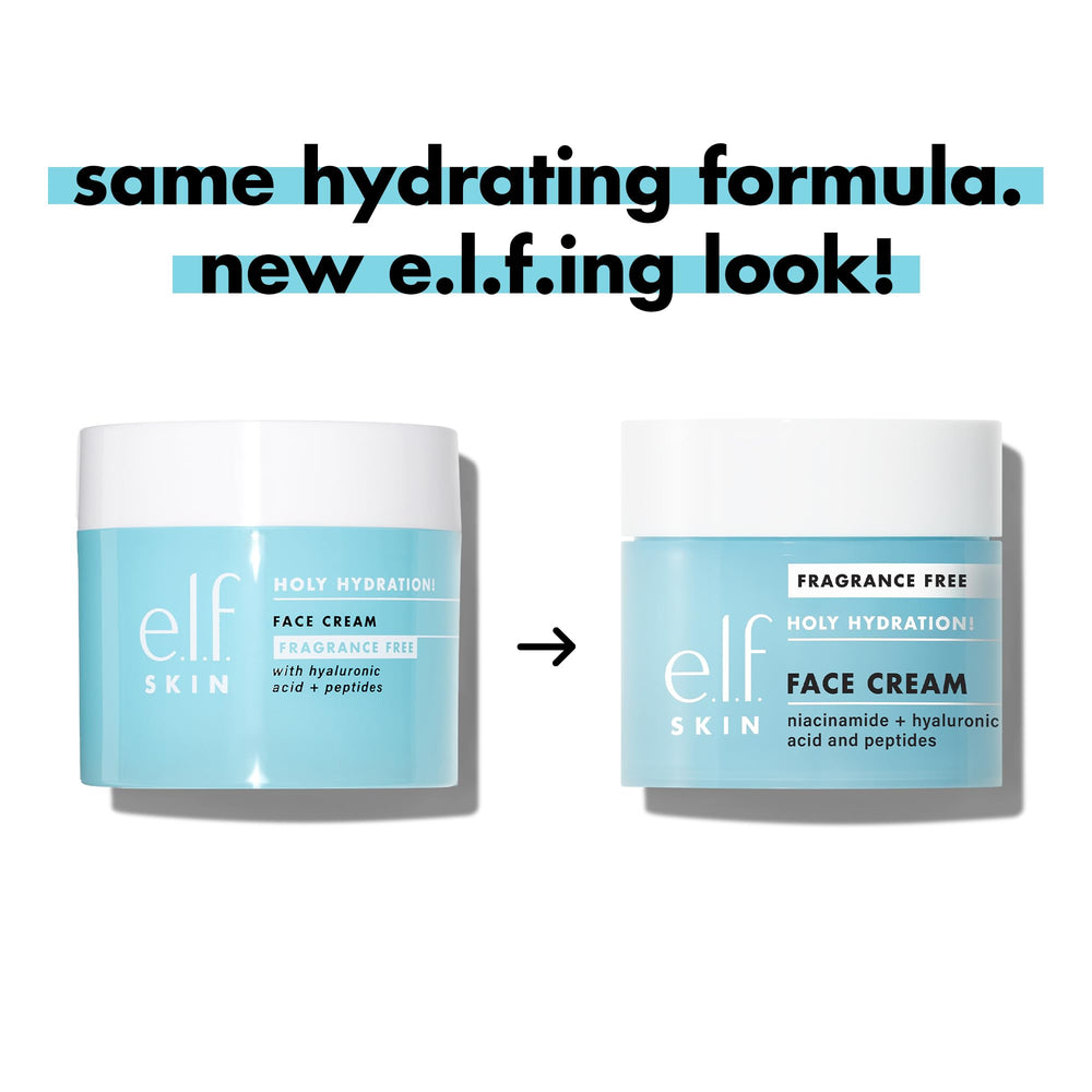 e.l.f. Skin Holy Hydration! application shot demonstrates quick absorbing hydration for a soft feel
