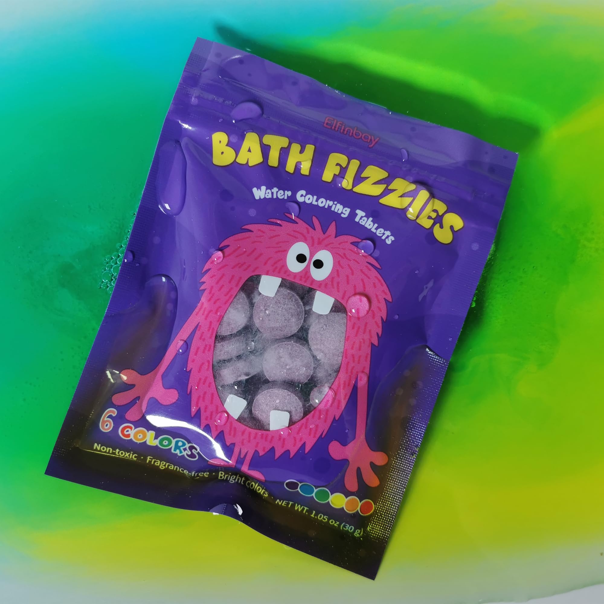 Elfinbay gift-ready bath color tablets set suitable for birthdays and holidays.