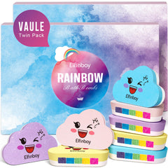 Elfinbay Rainbow Cloud Bath Bomb pack in outer packaging, perfect for gifting.