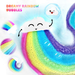 Elfinbay Rainbow Cloud Bath Bomb rainbow effect brightens bath time for imaginative play