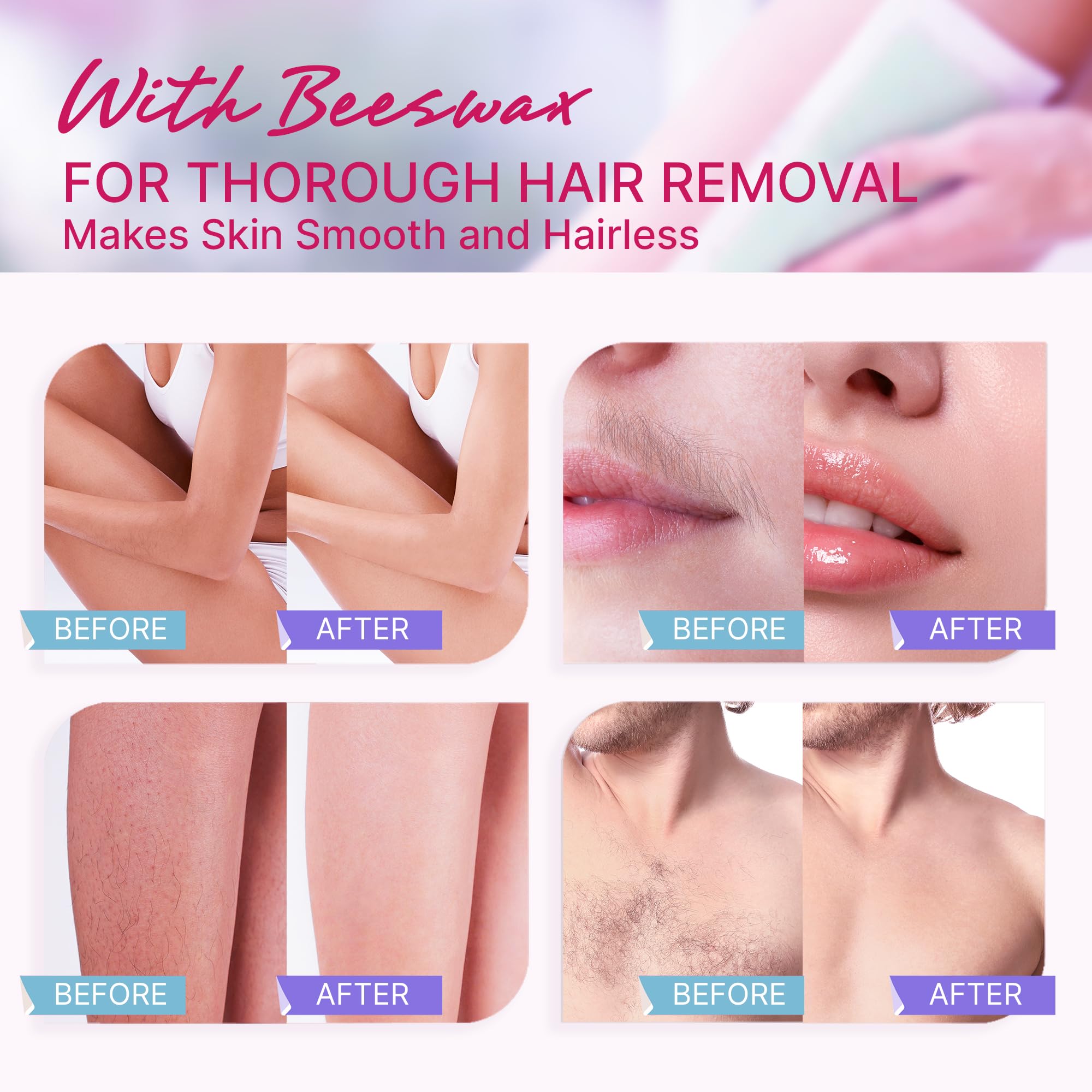 ELIAGLOW dual-sided-strips highlight efficient waxing with fewer sheets.