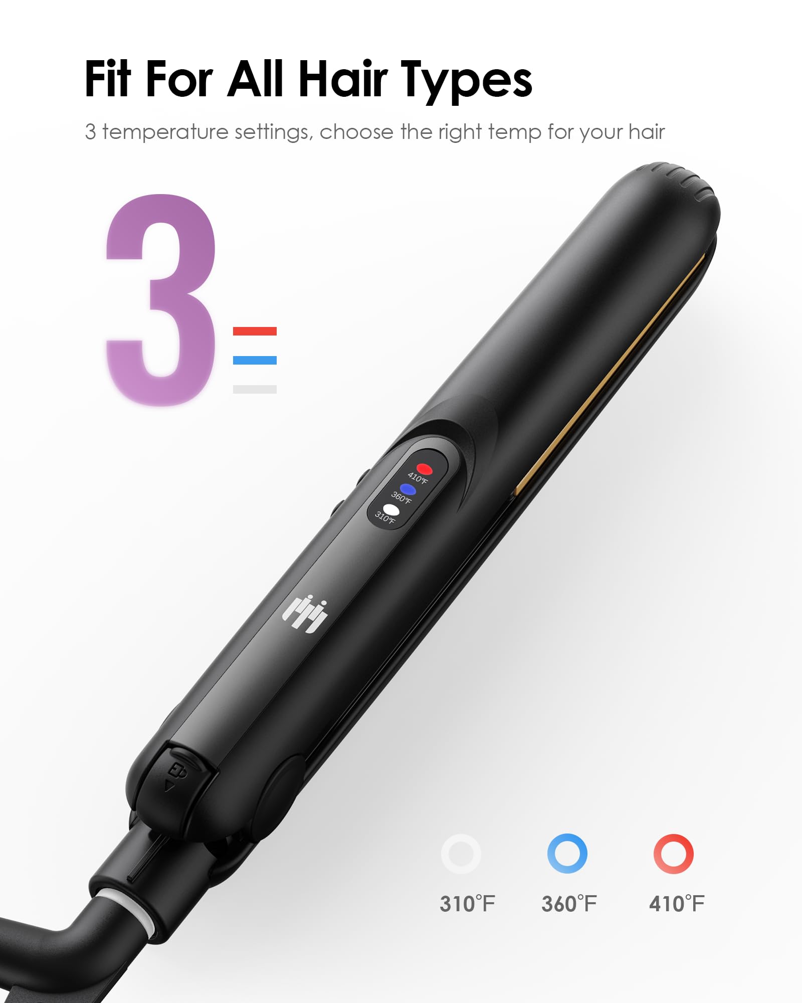 Elilier Mini Flat Iron uses ceramic-PTC heaters for smooth results.
