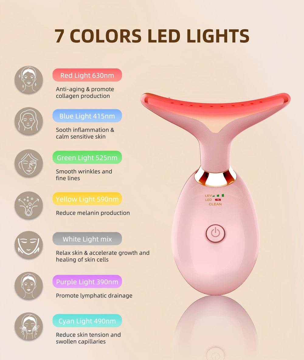 ELISHINE massager with LED modes improving skincare absorption.