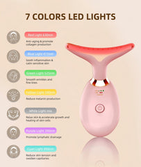 ELISHINE massager with LED modes improving skincare absorption.
