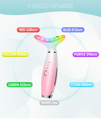 ELISHINE 7 Color Neck Face Massager in use on face shows gentle vibrations for revitalizing routines