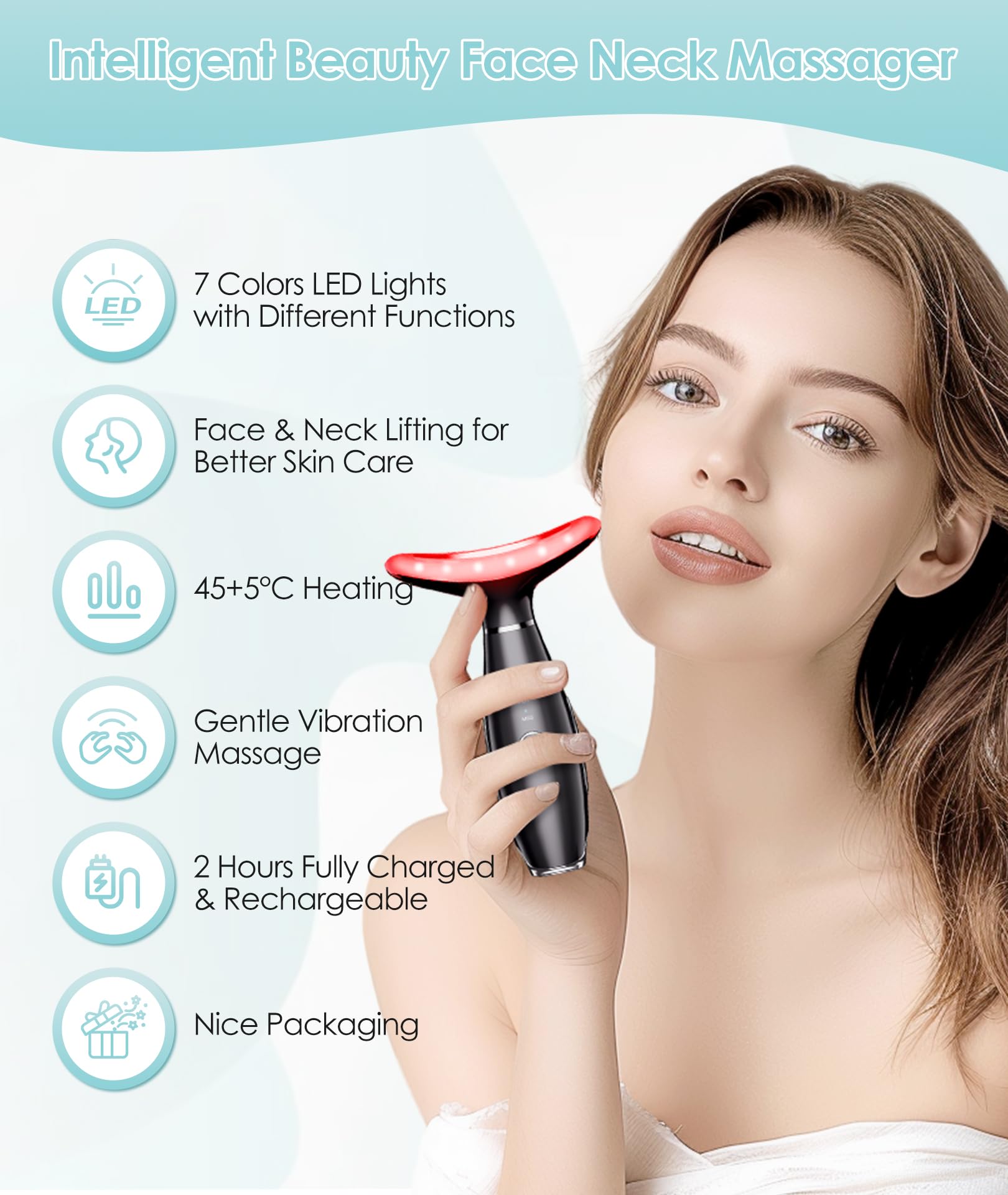 ELISHINE massager side view showing compact, portable design for travel-friendly use.