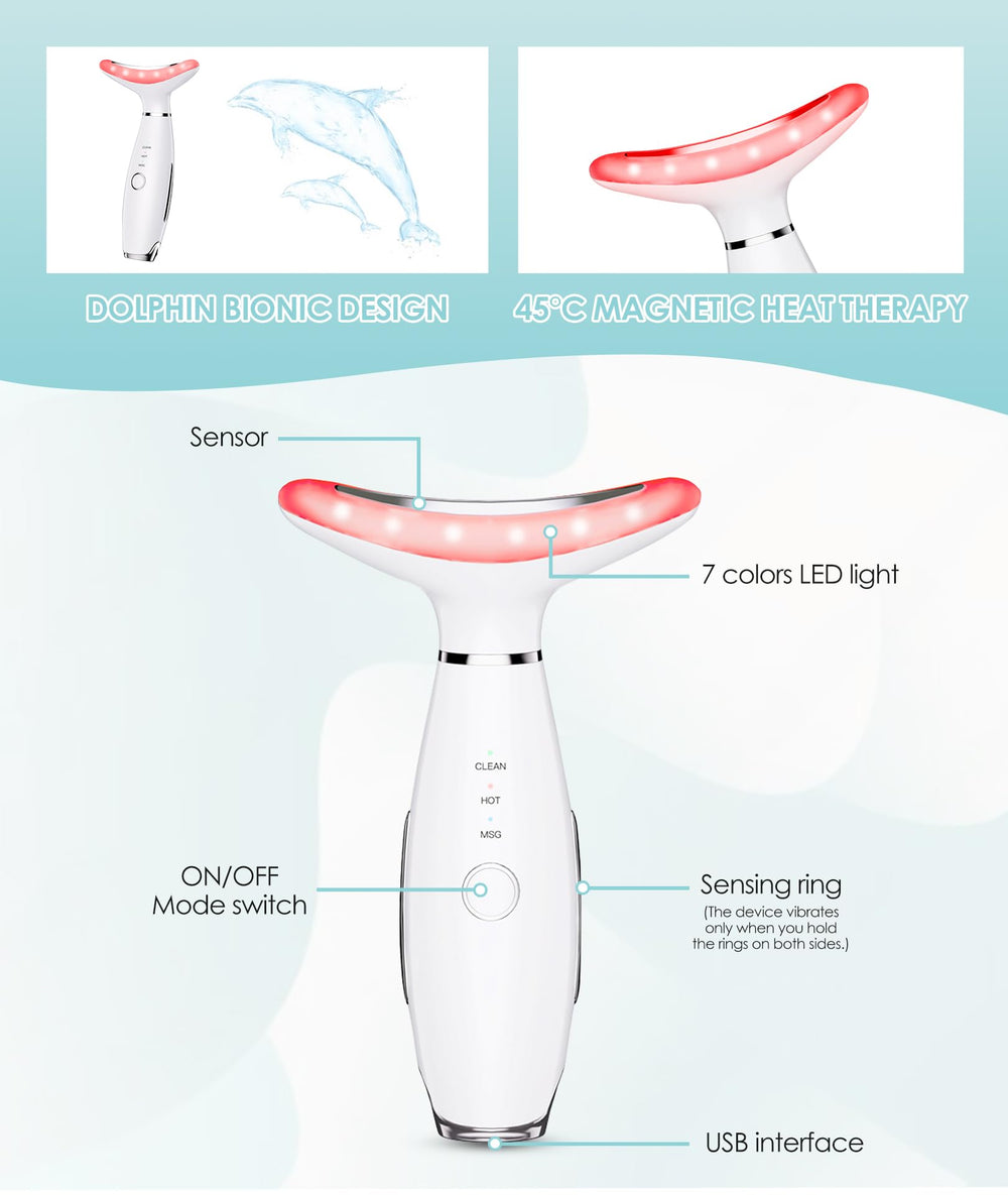 ELISHINE face-neck massager in use on cheek during routine.