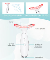 ELISHINE face-neck massager in use on cheek during routine.