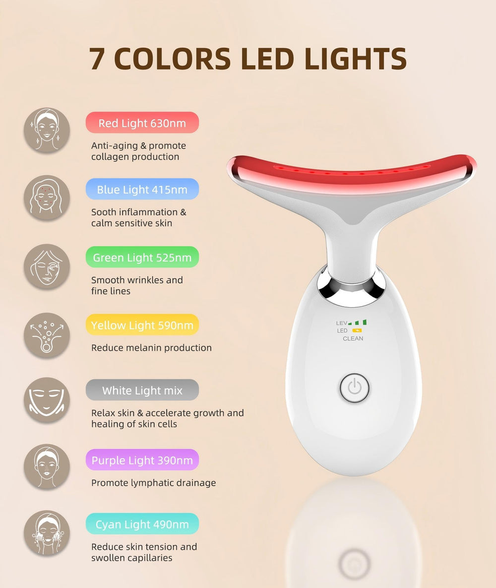 ELISHINE face-neck massager side view showing compact white design ideal for travel