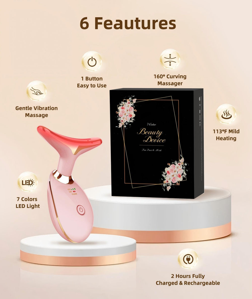 ELISHINE rose-golden massager close-up of arched head for smooth glides.