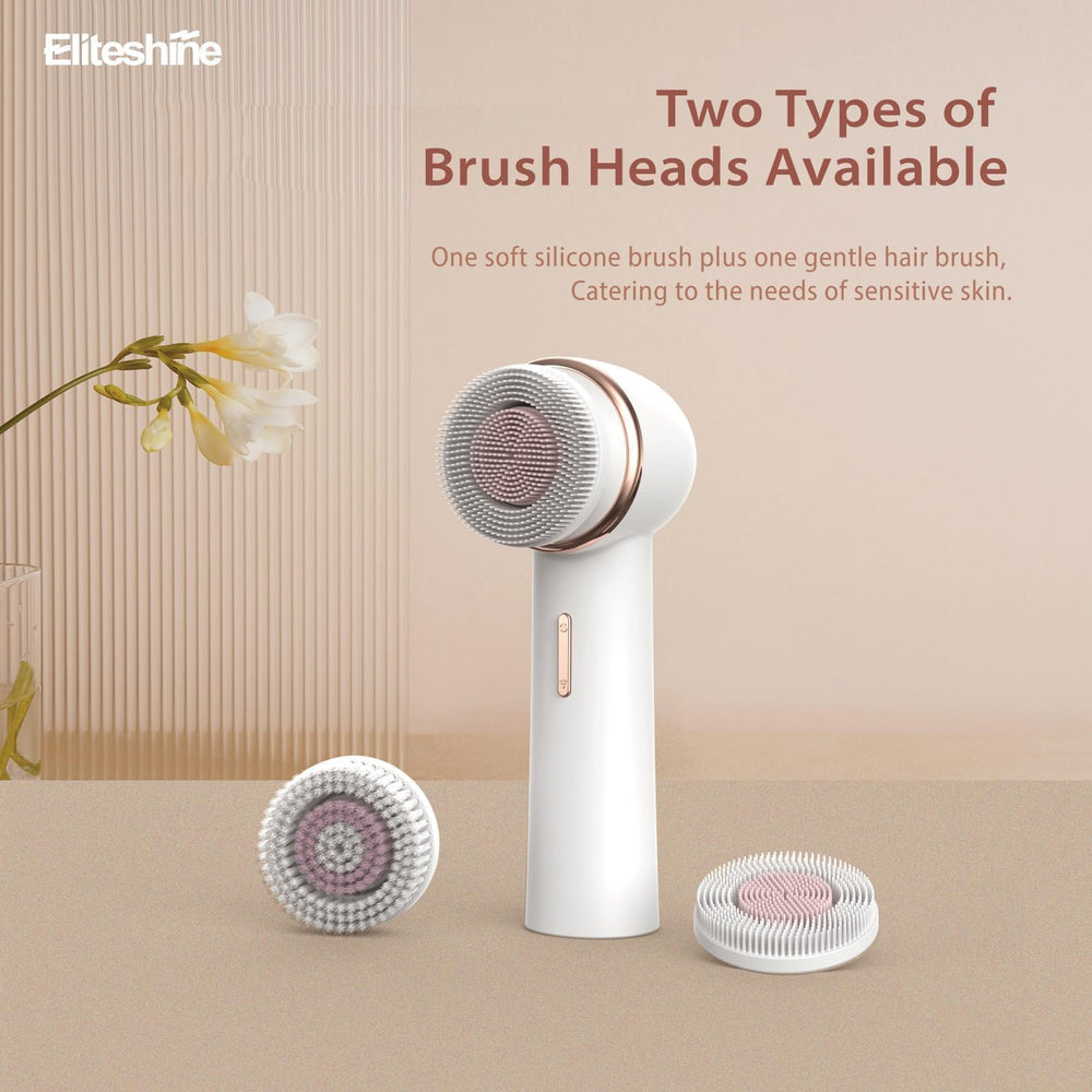 Eliteshine silicone facial scrubber with sensitive-skin head for gentle daily massage.