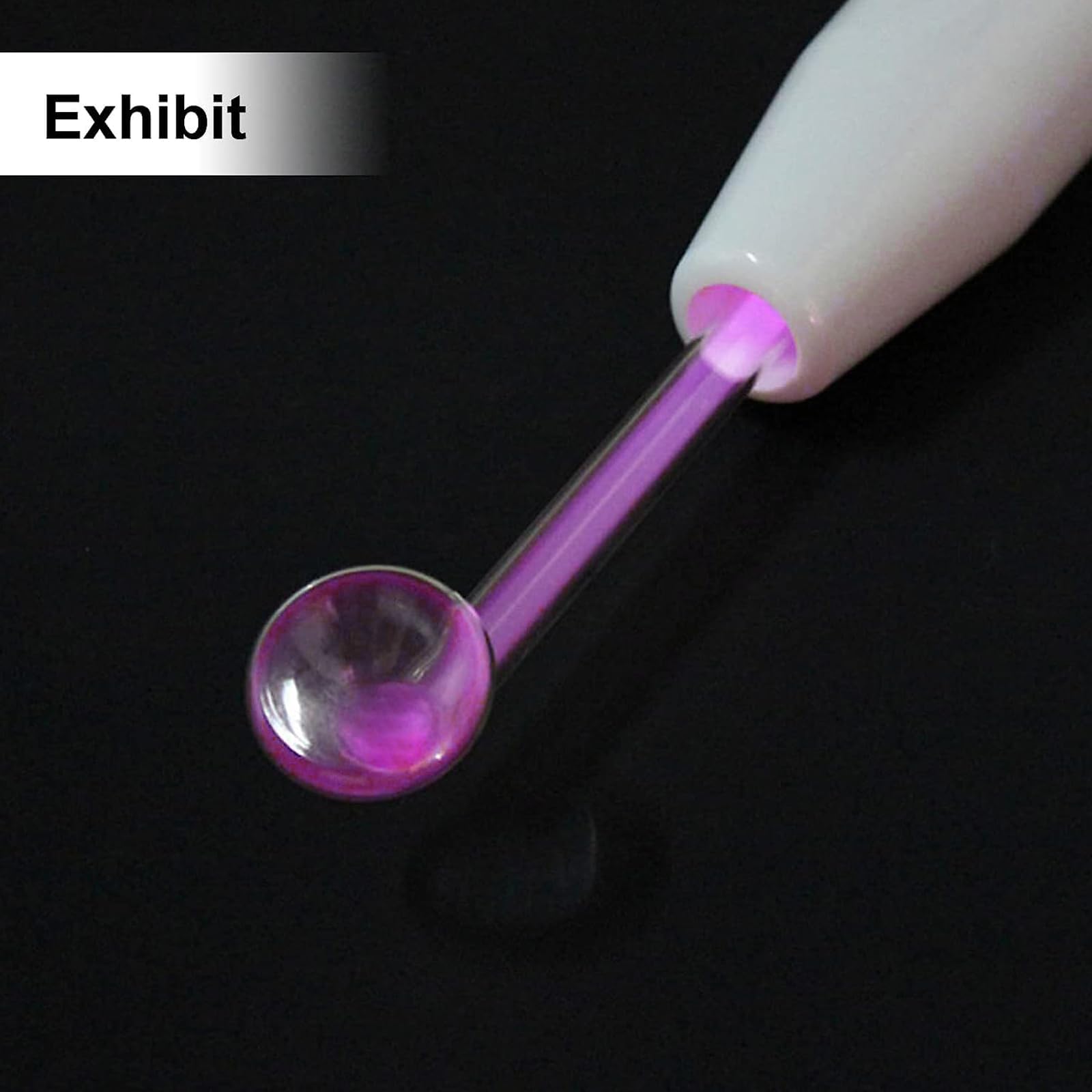 Elitzia purple mushroom with glass tube electrodes in a professional setting, emphasizing maintenance