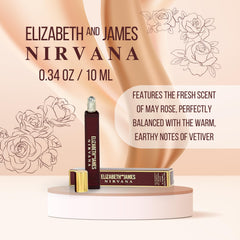 Elizabeth and James Nirvana Rose rollerball enables easy on-the-go reapplication
