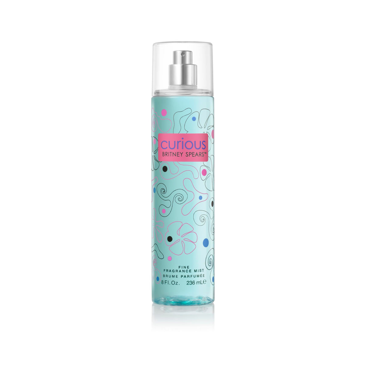 Botella de Elizabeth Arden Britney Spears Curious, bruma de fragancia para uso diario.