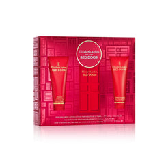 Elizabeth Arden Red Door 3Pc set packaging image showing fragrance, lotion, and gel for an elegant daily ritual.